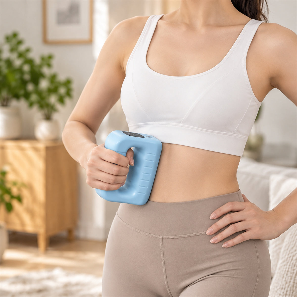 Ring massager held at waist