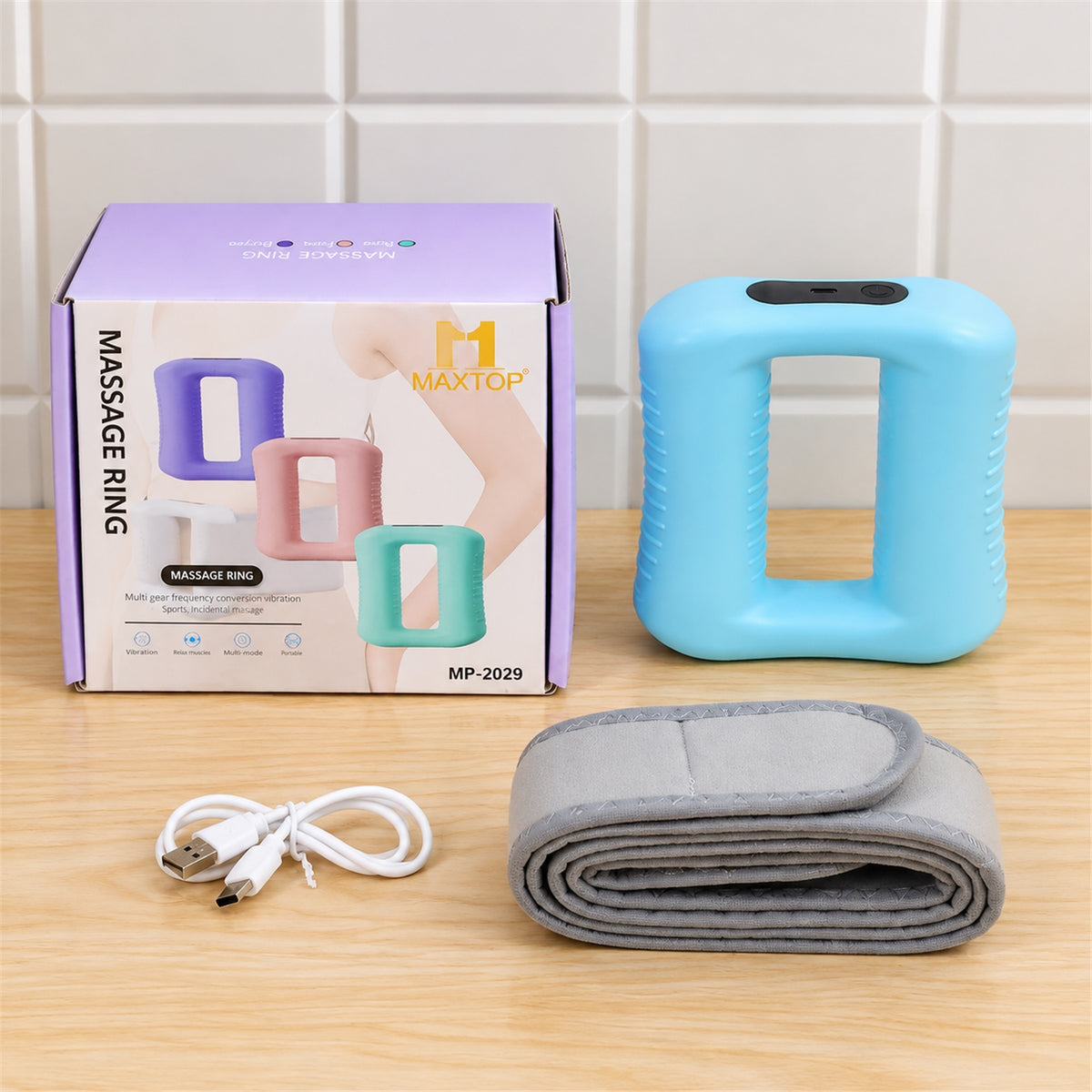 Actual ring massager strap cable and colour box
