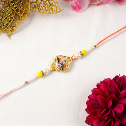 Lord Krishna Premium Designer Rakhi with decorative beads