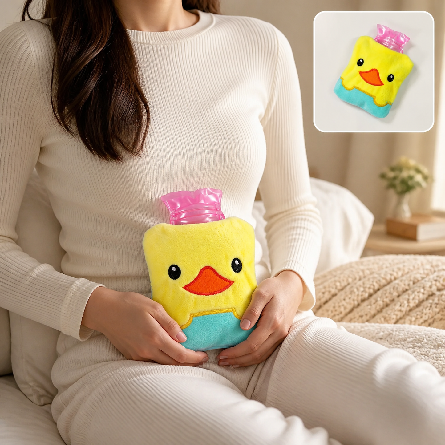 Small Hot Water Bag – Yellow Duck Design for Pain Relief | Velvet Wellness