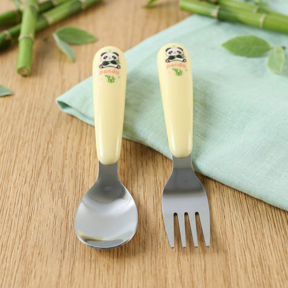 Cartoon handle spoon and fork product view
