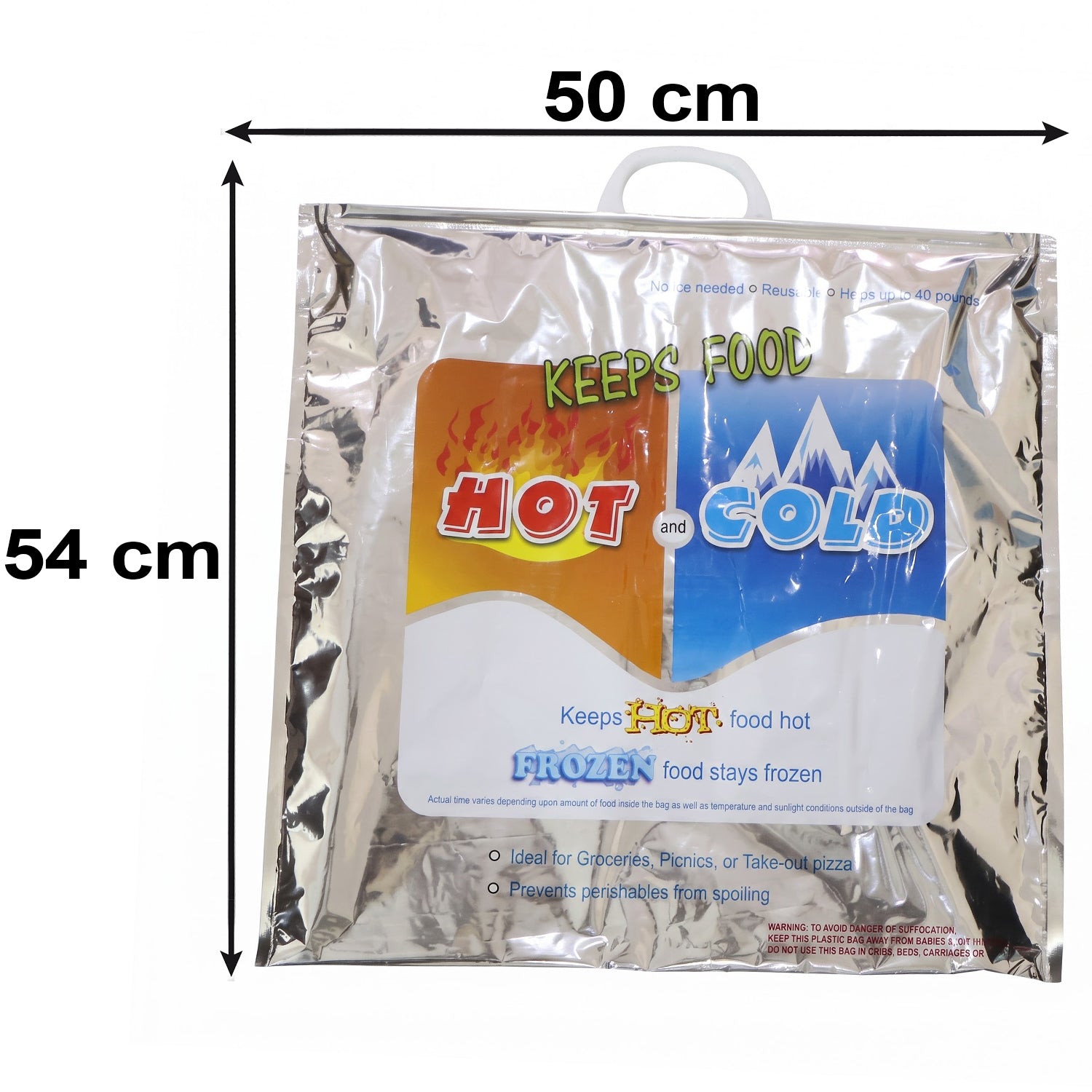 Big insulated food storage bag dimensions