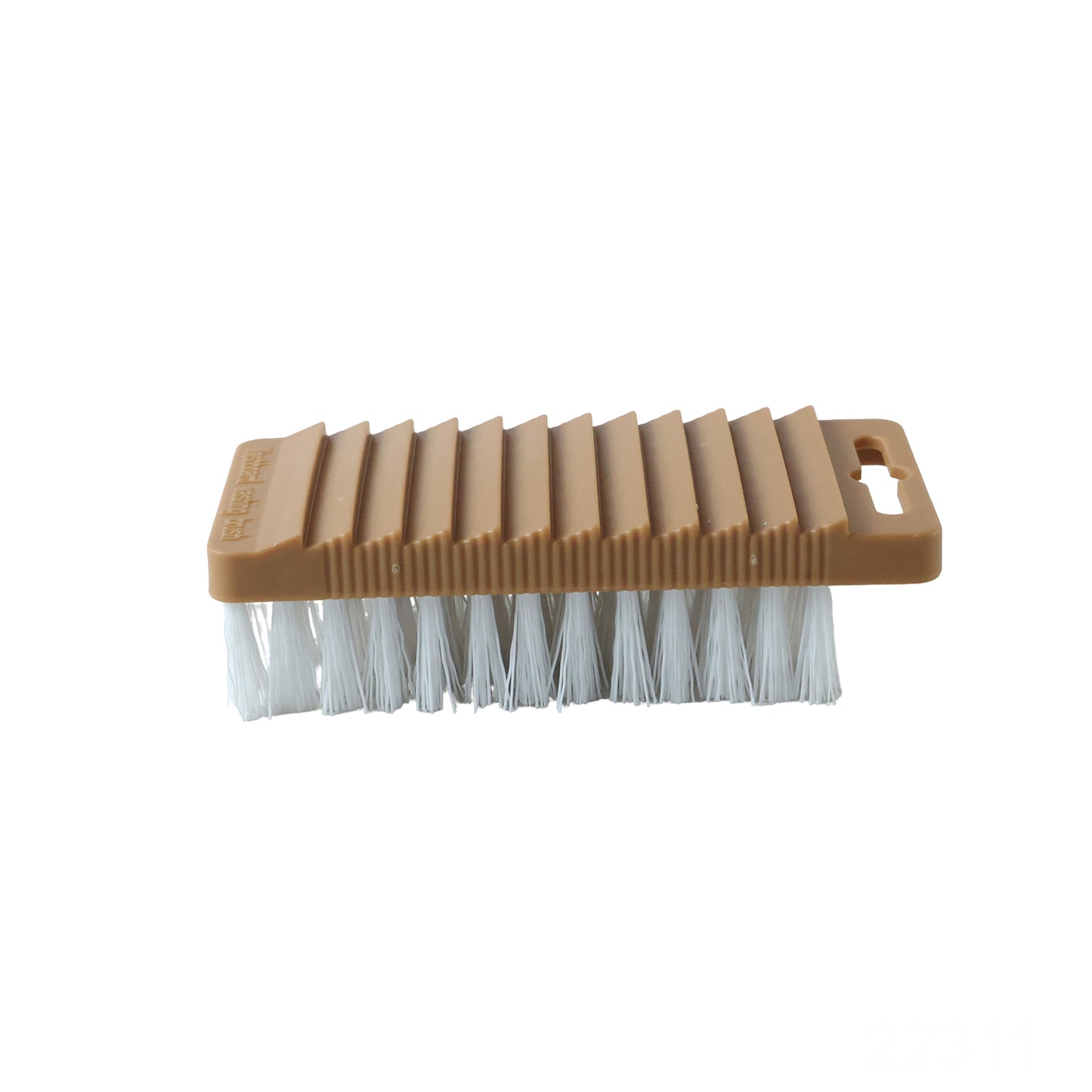 Plastic cleaning brush on white background