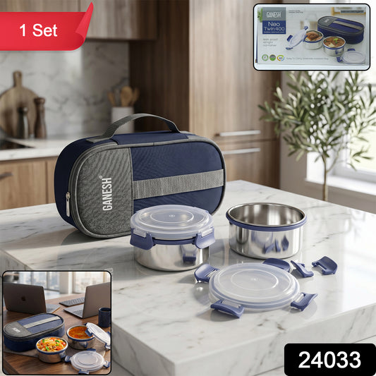 Stainless Steel Lunch Box Set with Airtight Containers