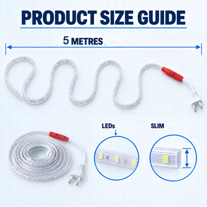LED rope light dimension reference