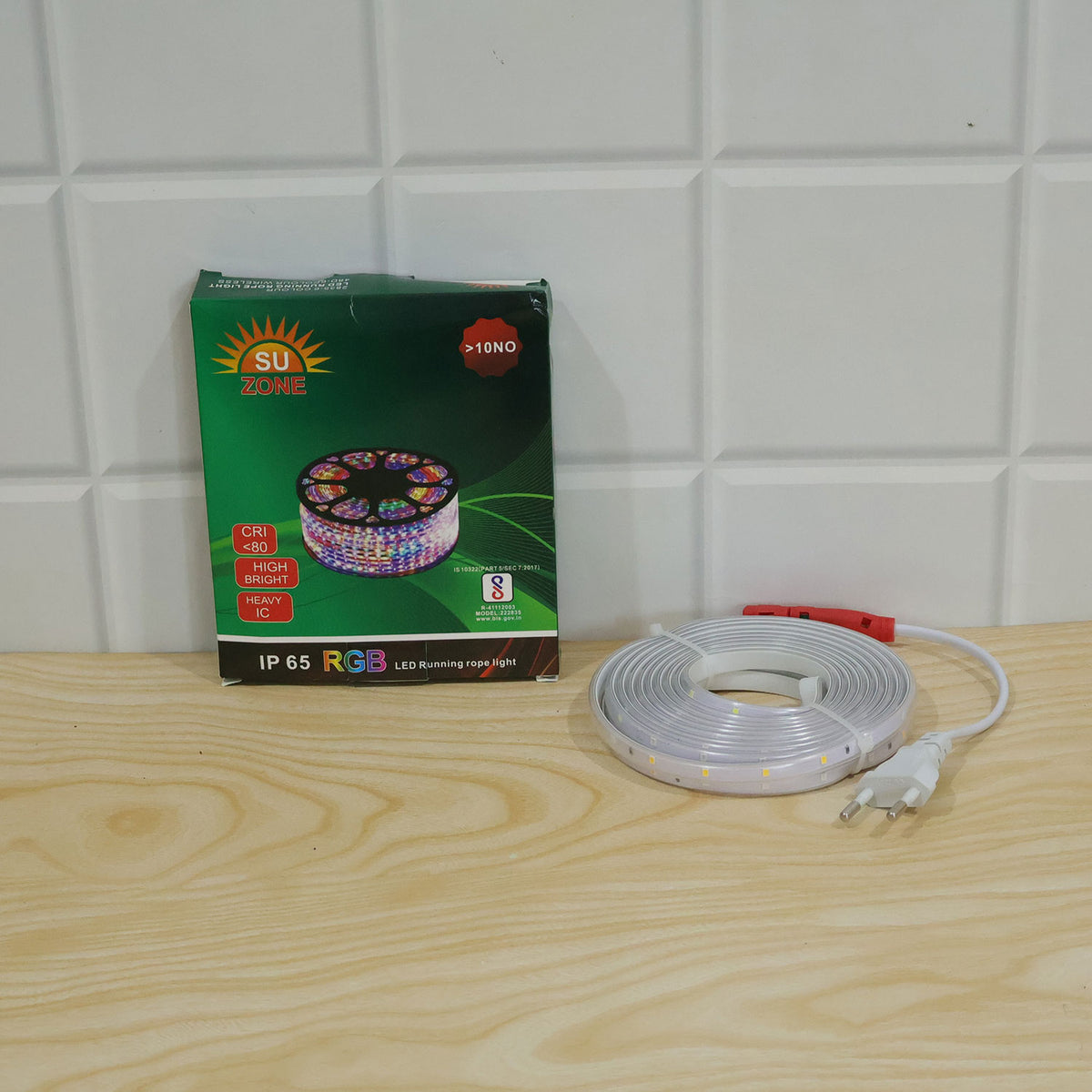 Actual rope light with colour box