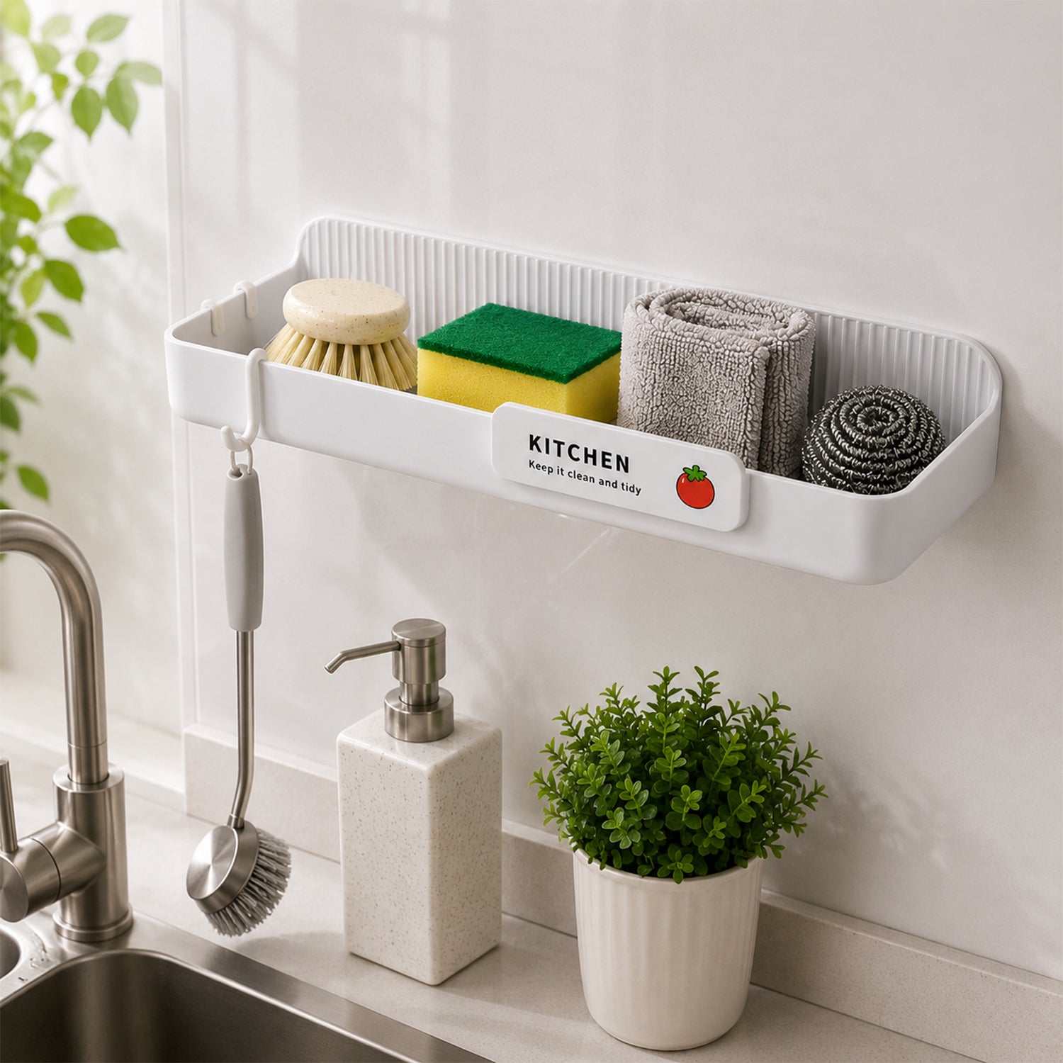 Wall mounted plastic kitchen drain rack product image 3