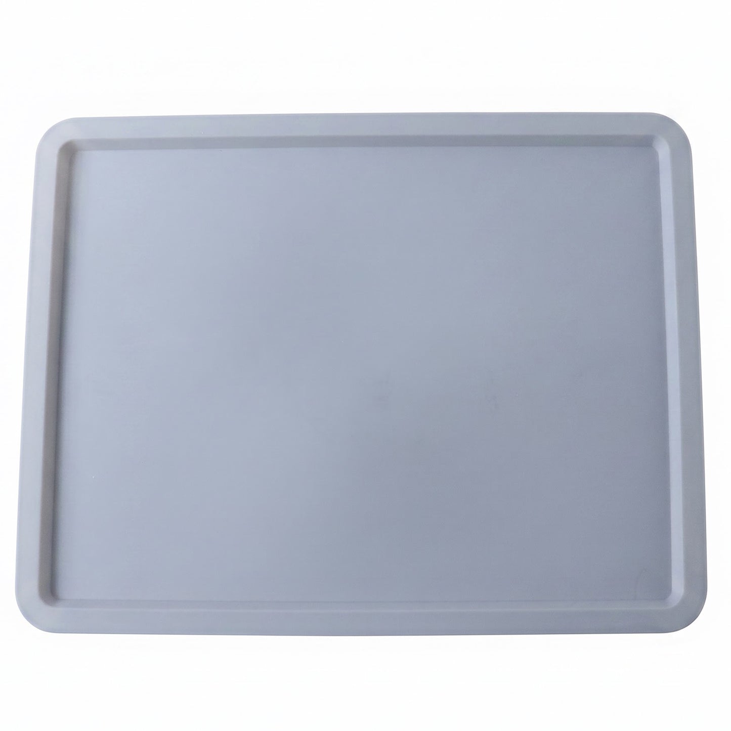 Rectangular plastic serving tray on white background