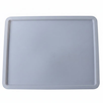 Rectangular plastic serving tray on white background