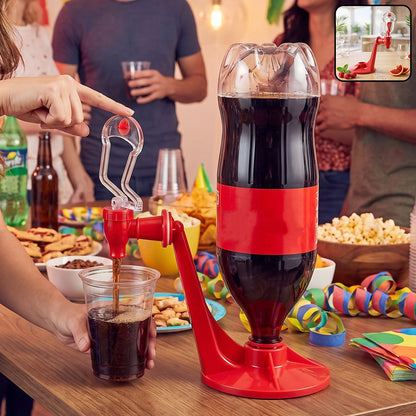 Manual bottle beverage dispenser in use