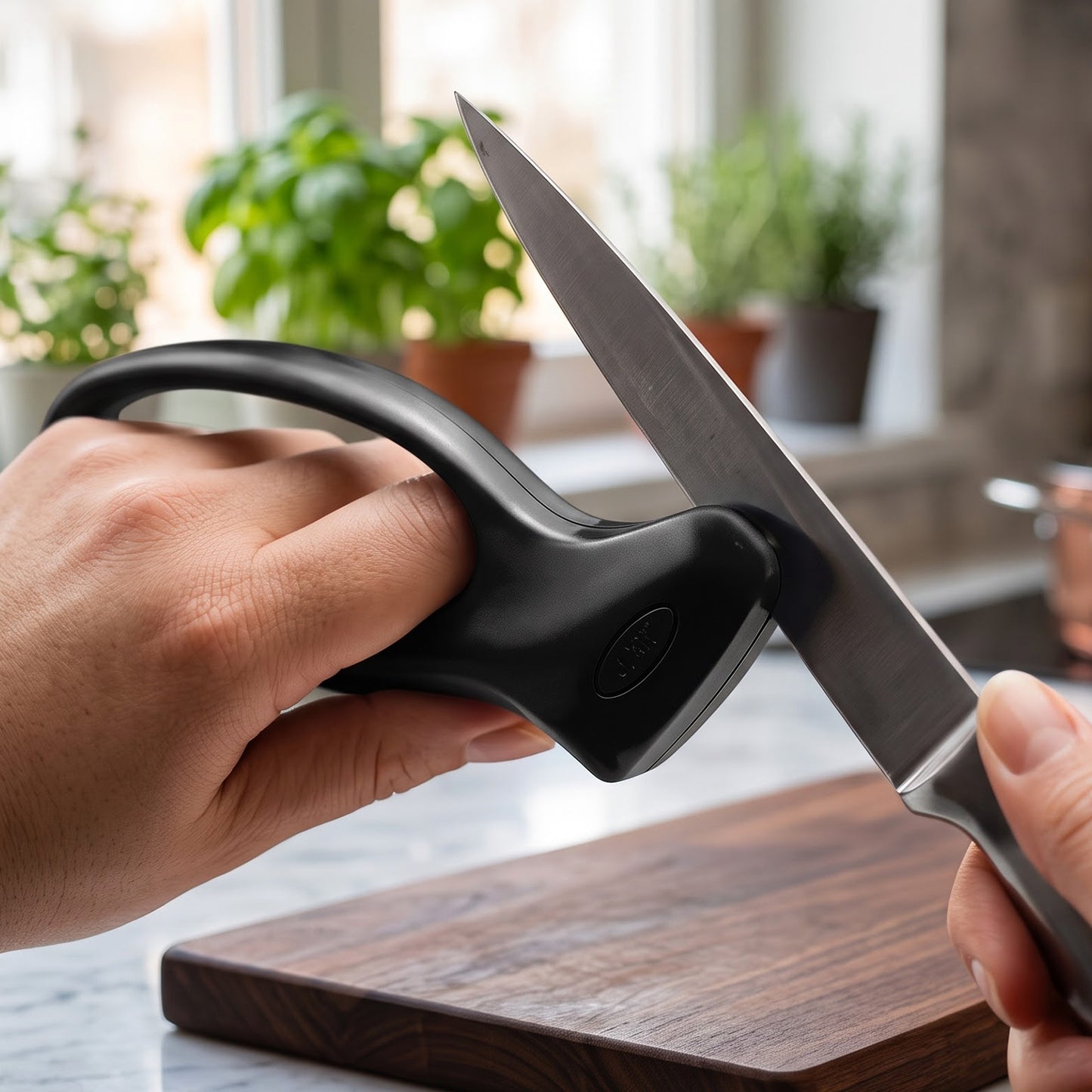 Handheld knife sharpening tool