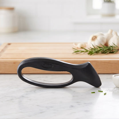 Compact pull through blade sharpener