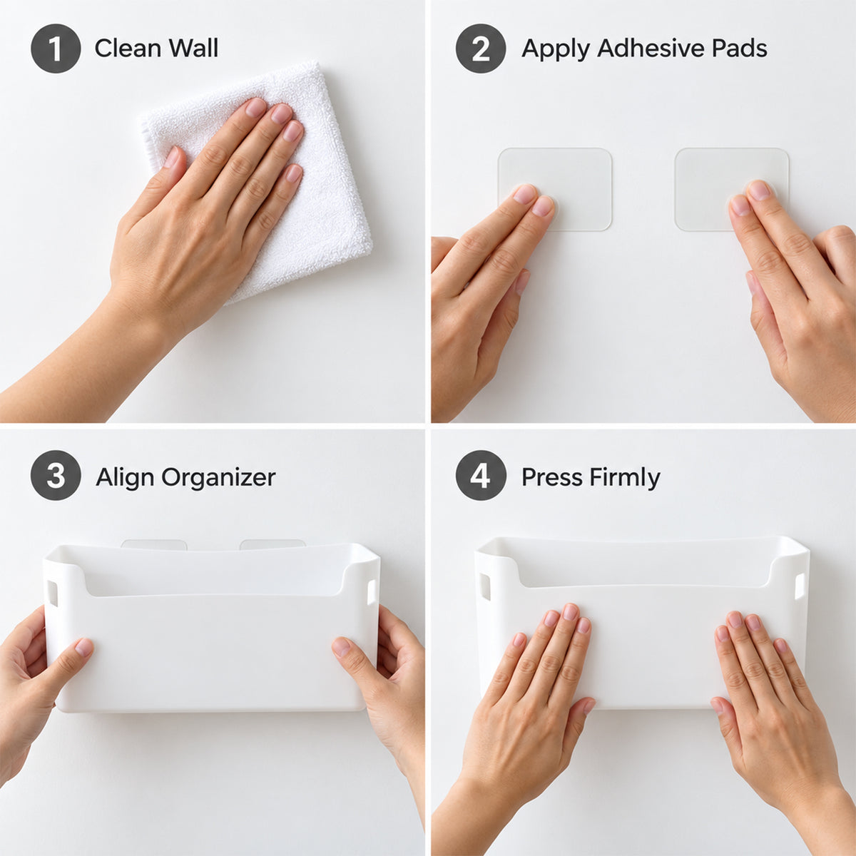 Adhesive wall mounted storage box - product view 06