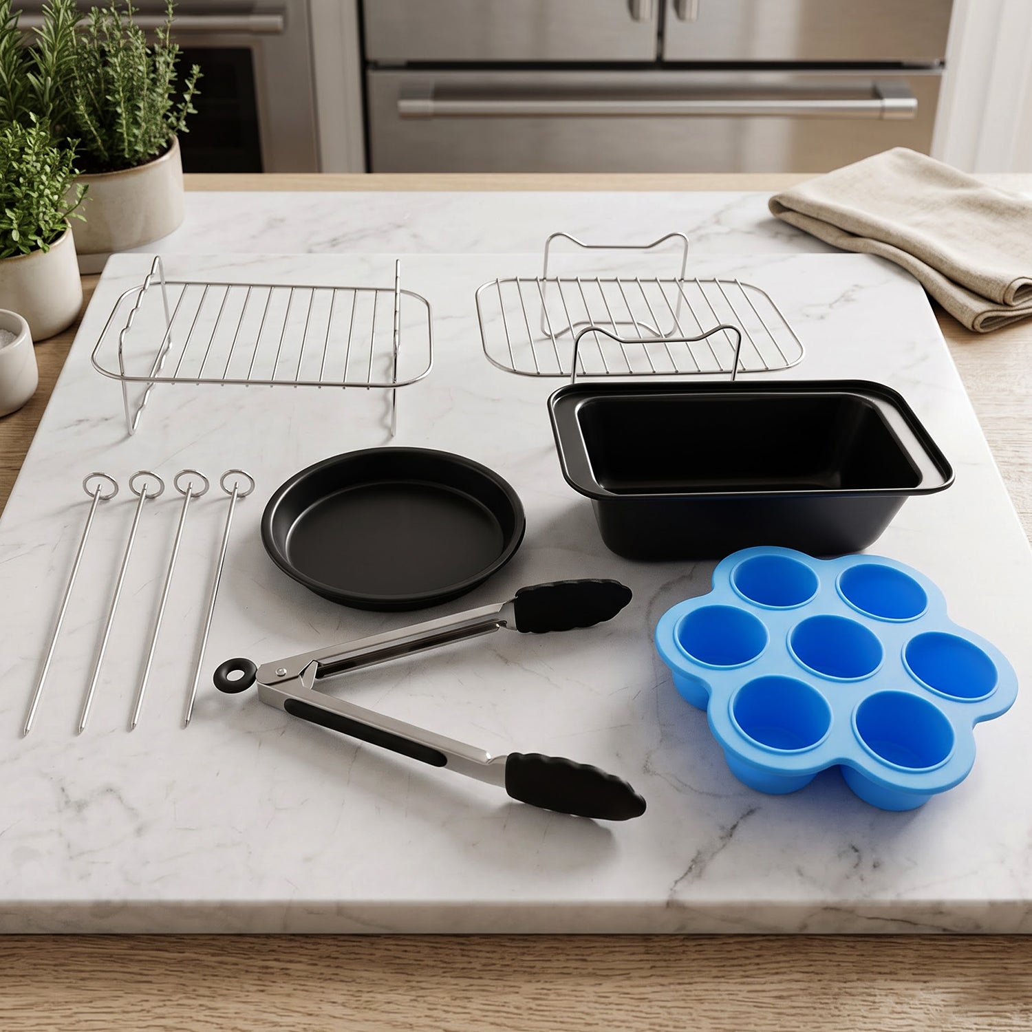 Air fryer cooking tongs feature view