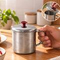 Stainless Steel Tea and Coffee Mug with Handle and Lid (1 Pc)