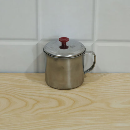 Stainless steel tea coffee mug with lid - actual product
