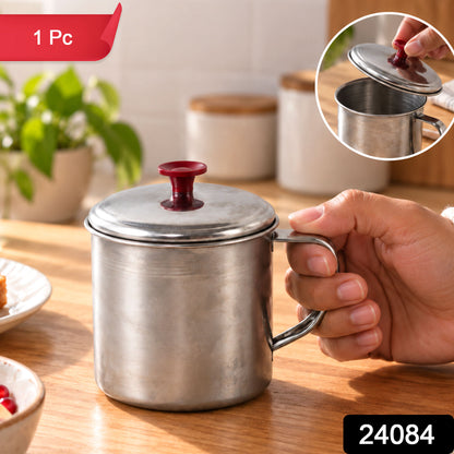 Stainless steel tea coffee mug with lid - SKU photo