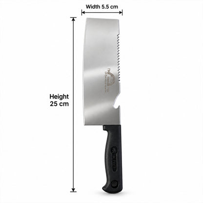 Small stainless steel kitchen cleaver knife - dimensions