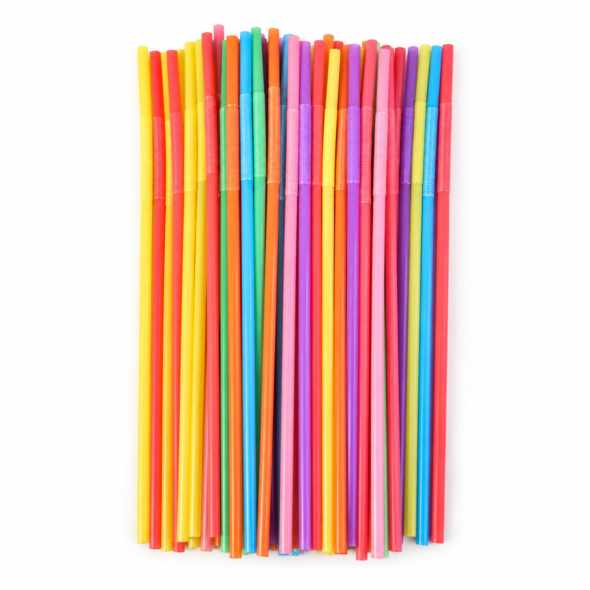 Colourful bendable plastic drinking straws sixty piece set 05