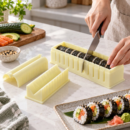 Sushi roll maker mold with removable press and slicing guide, product view 7