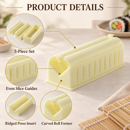 Sushi roll maker mold with removable press and slicing guide, product view 8