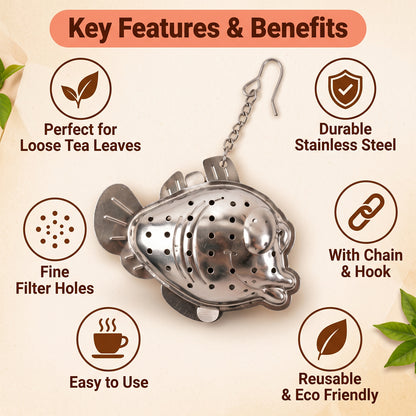 Fish shaped stainless steel tea infuser 02