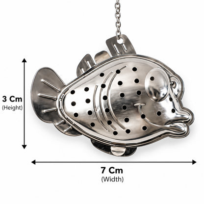 Fish shaped stainless steel tea infuser approximate dimensions