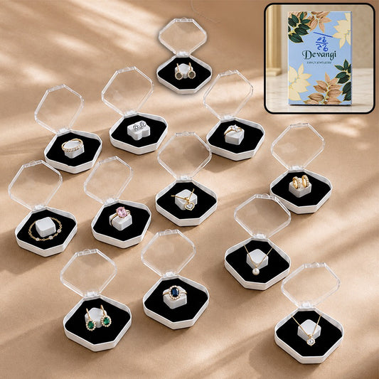 Jewellery Storage Box Set – 12 Pc Soft Cushion Display