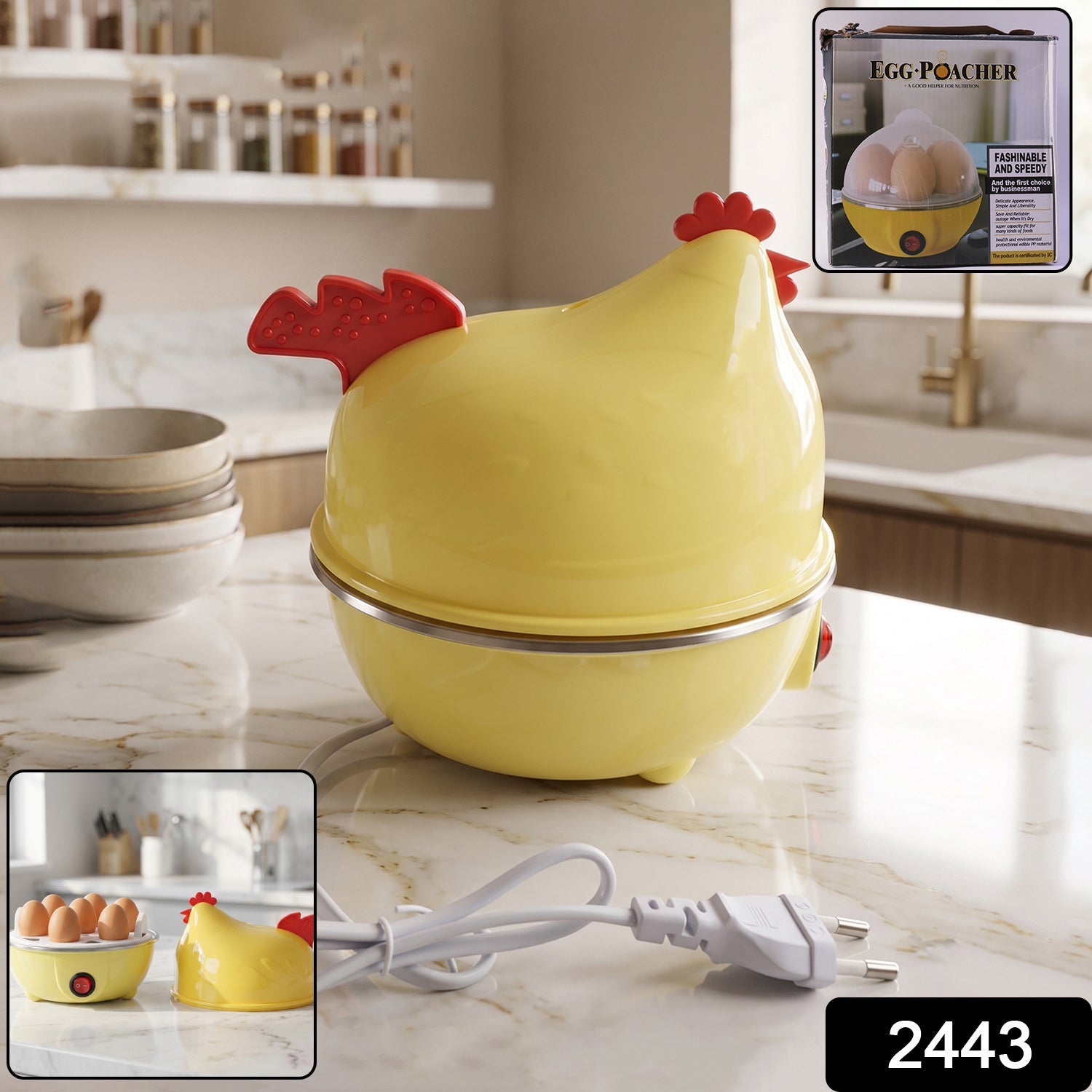Electric egg boiler breakfast