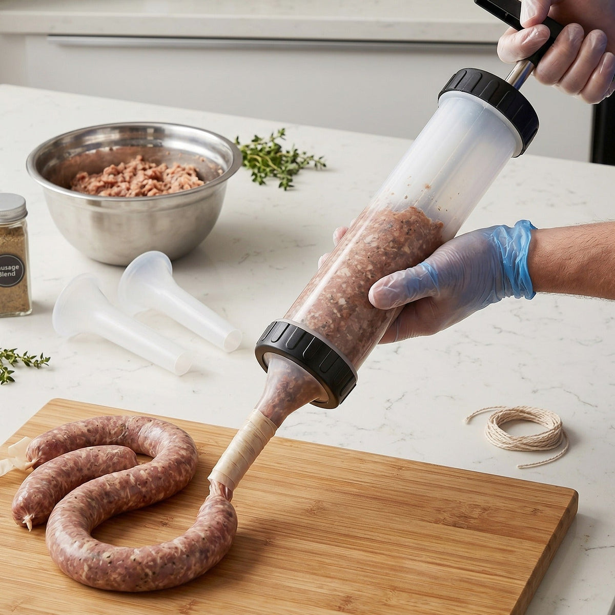 Homemade sausage maker kitchen use