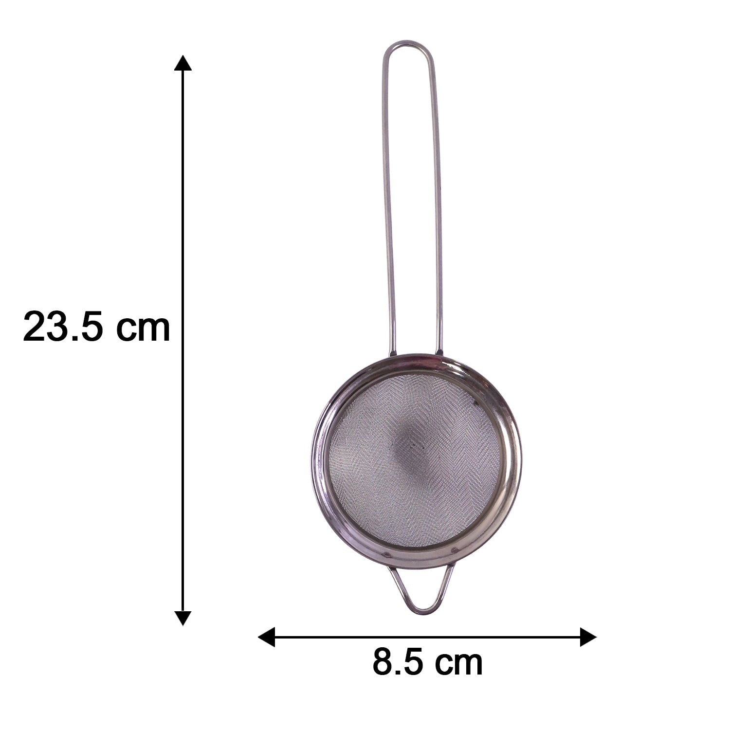 SS Tea Strainer Fine Mesh Sieve Stainless Steel with Long Handle Kitchen (1 Pc)