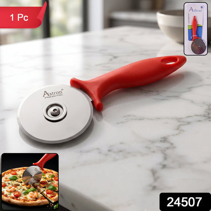 SS Pizza Cutter Wheel with Plastic Handle Stainless Steel Sharp Slicer (1 Pc)