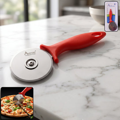 SS Pizza Cutter Wheel with Plastic Handle Stainless Steel Sharp Slicer (1 Pc)