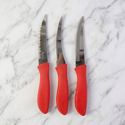 SS Classic Kitchen Knife Set Stainless Steel with Plastic Handle Combo (3 Pc)