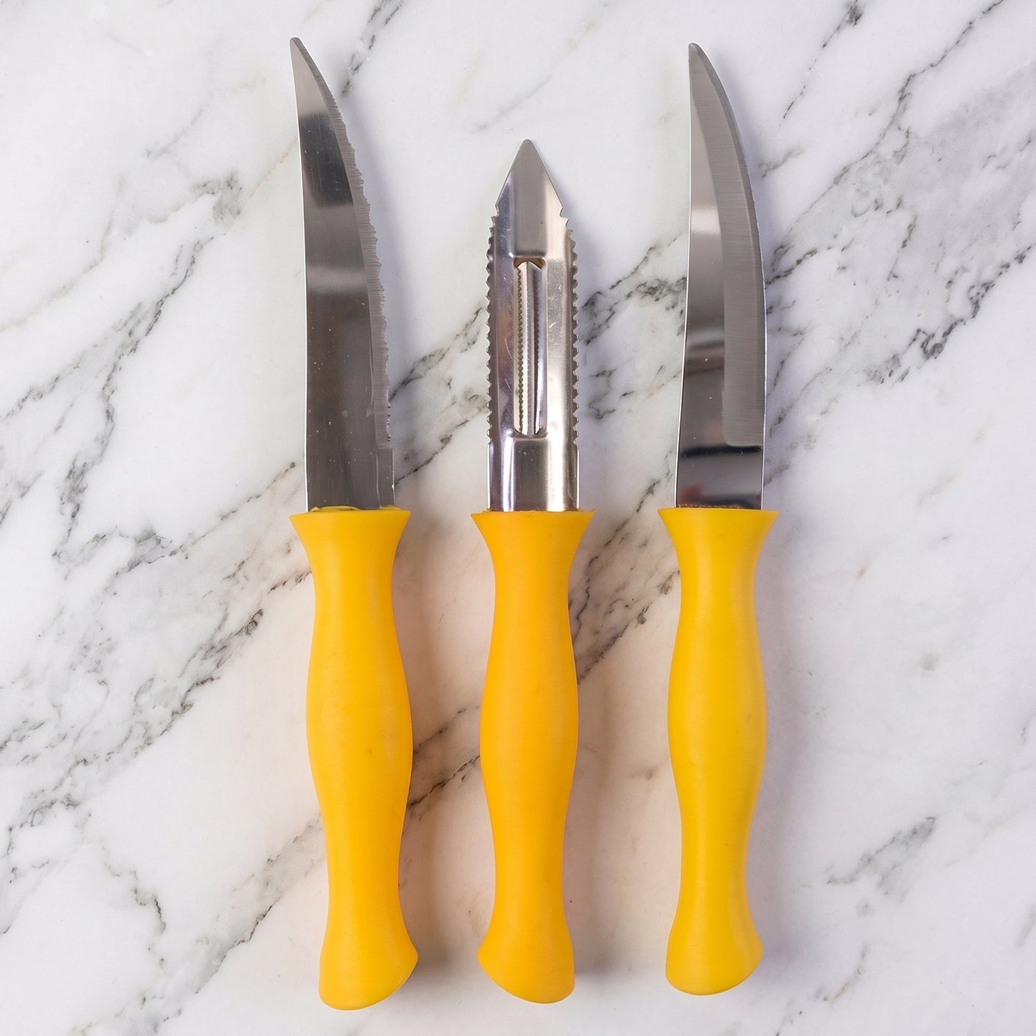 SS Ultra Kitchen Knife and Peeler Set Stainless Steel with Plastic Handle (3 Pc)