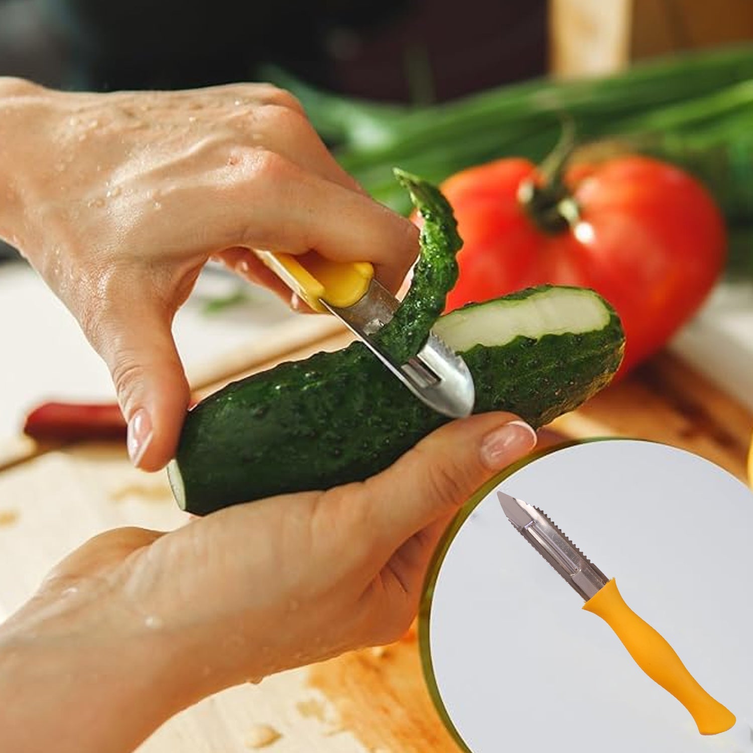 SS Ultra Kitchen Knife and Peeler Set Stainless Steel with Plastic Handle (3 Pc)
