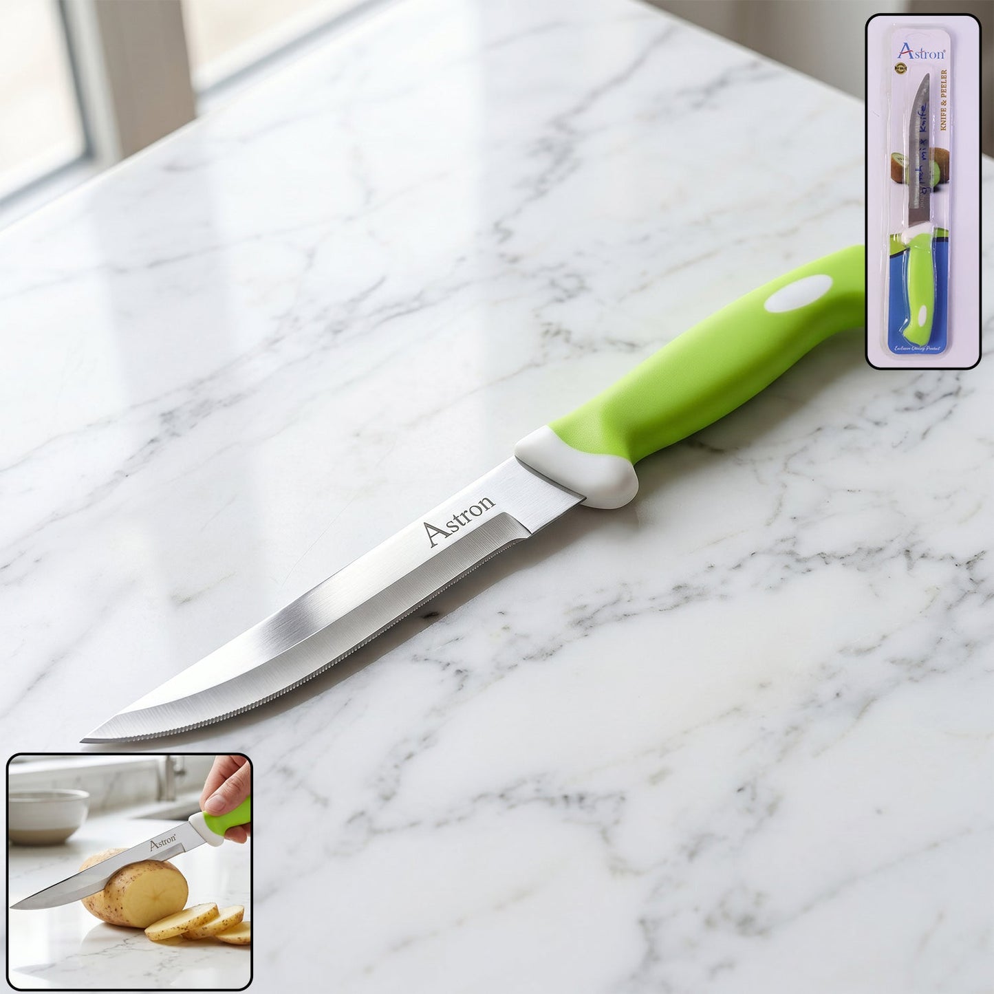 Mix Design SS Kitchen Knife 9 Inch Stainless Steel with Plastic Handle (1 Pc)