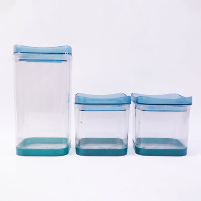 Stackable Squarion food containers demonstrating space-saving design