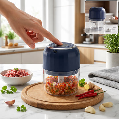 USB Rechargeable Mini Food Chopper with Glass Bowl for Quick Kitchen Prep (1 Pc) - image 1