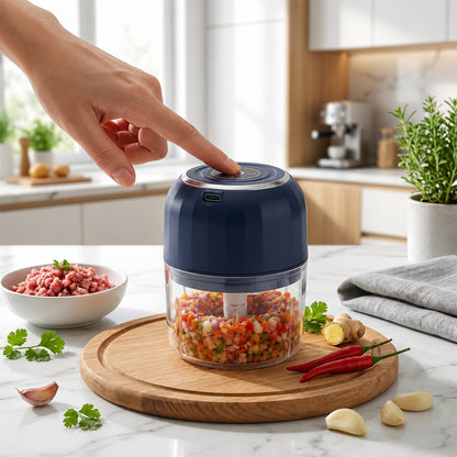 USB Rechargeable Mini Food Chopper with Glass Bowl for Quick Kitchen Prep (1 Pc) - image 7