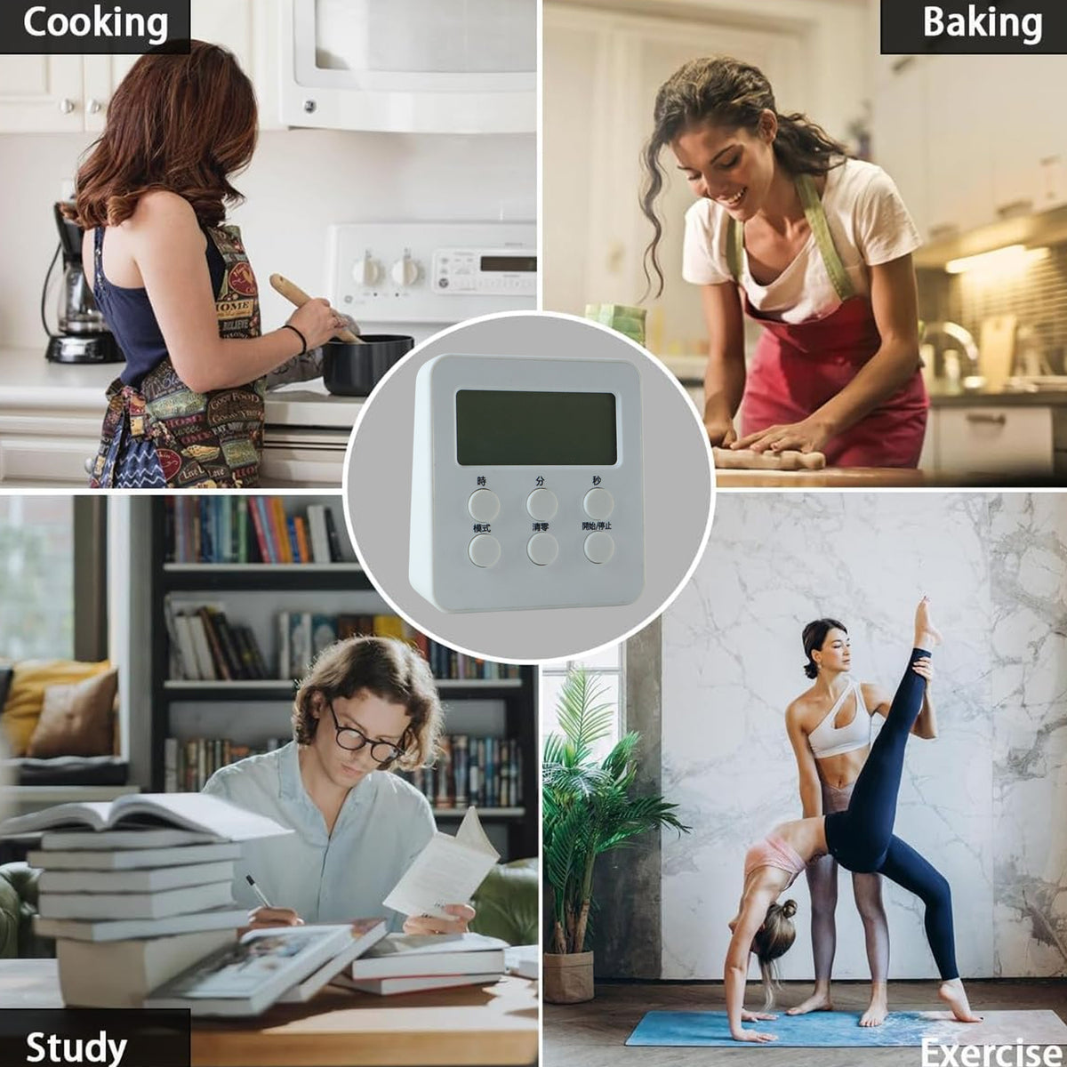 Multipurpose digital timer for cooking study and exercise