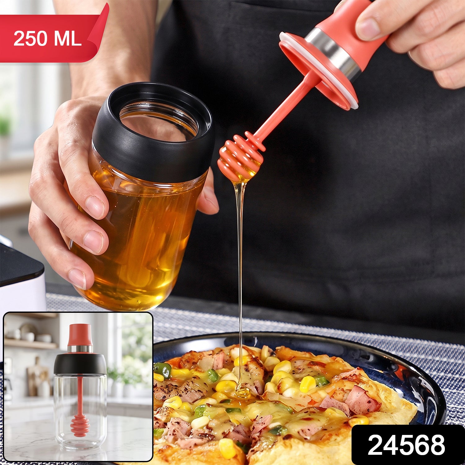 24568_honey_dispenser_bottle_with_brush_250ml_no2 full SKU image