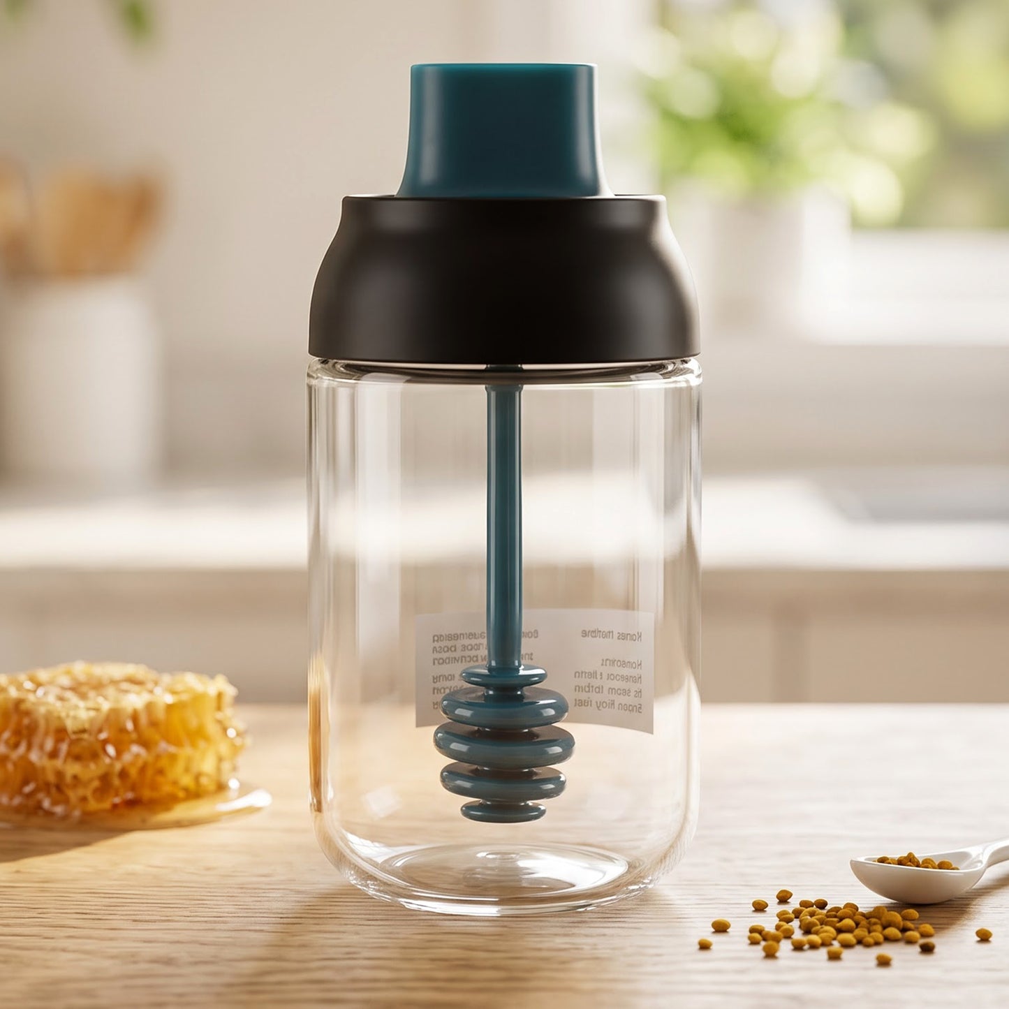 Glass dispenser bottle with integrated brush applicator