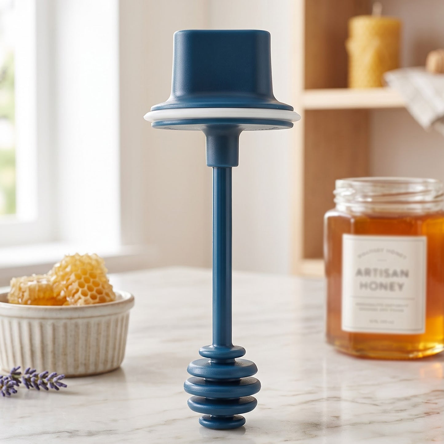 Removable brush applicator for oil and honey dispenser