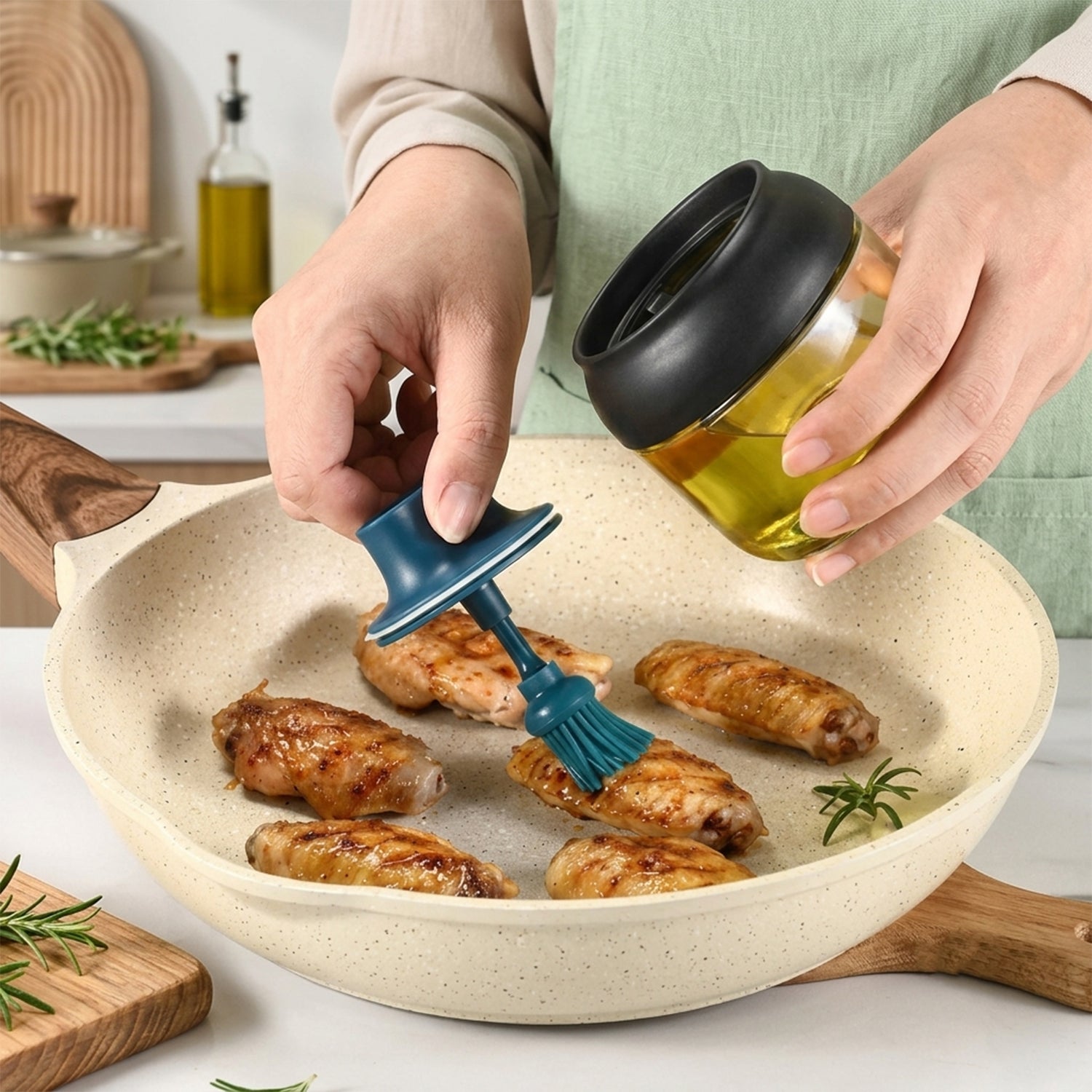 oil dispenser silicone brush cooking use