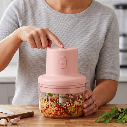 Electric food chopper kitchen use view