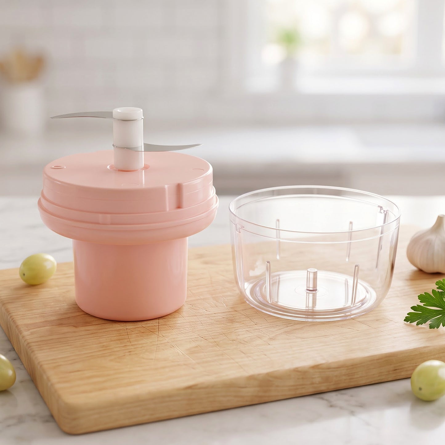 Mini food processor blade and bowl detail