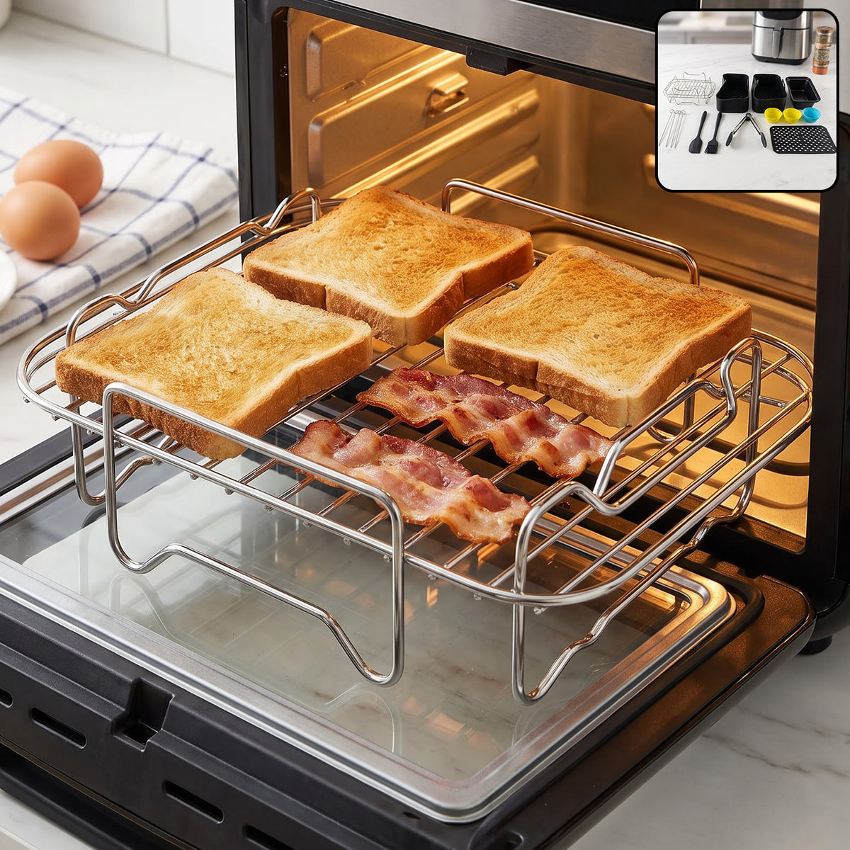 Air fryer accessories combo cooking rack