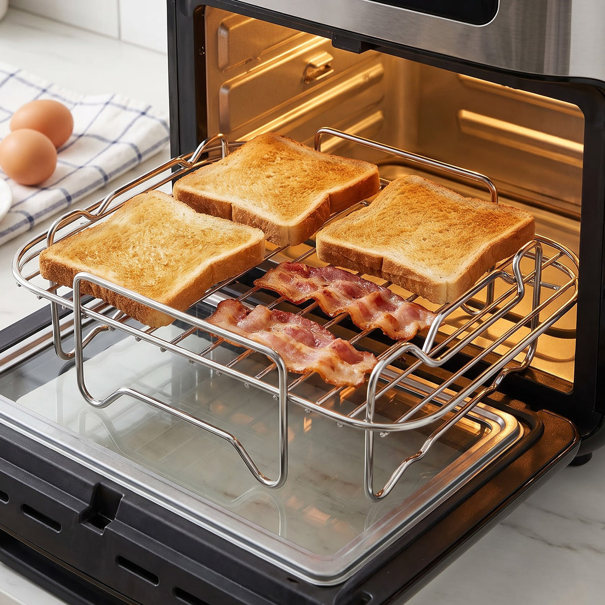 Air fryer rack used for toast and cooking