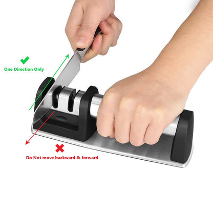 Manual knife sharpening direction guide